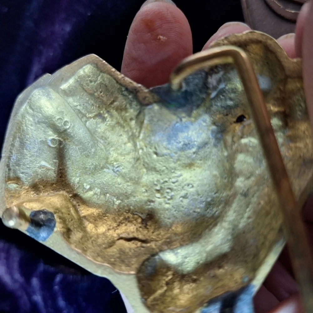 Solid Brass 2 Horse Head Belt Buckle